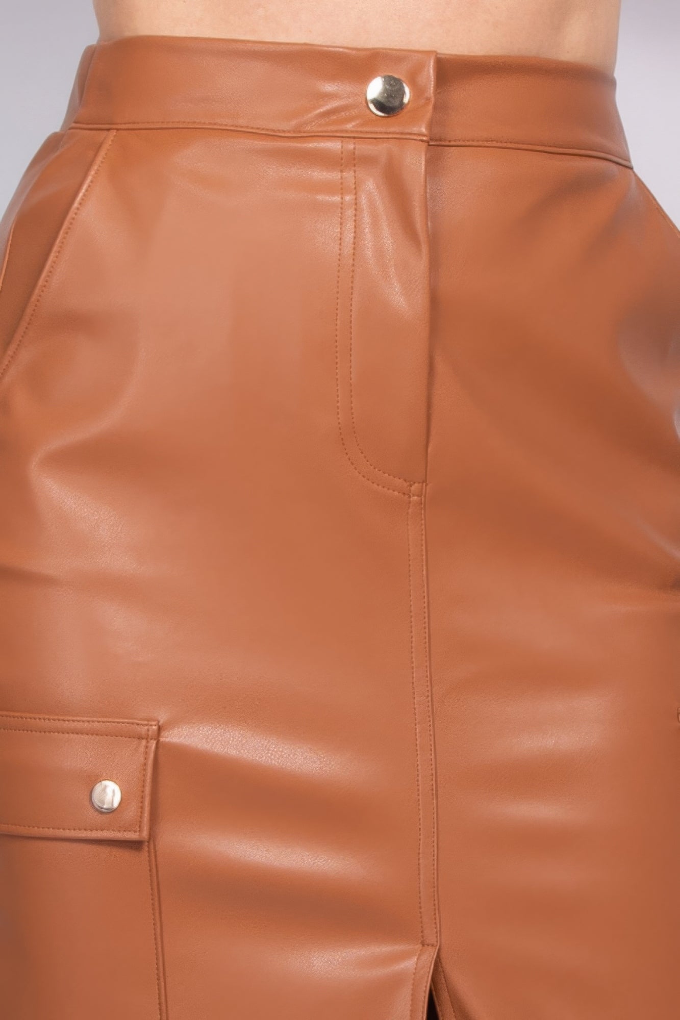 Faux Leather High-rise Cargo Skirt JoySkyBoutique