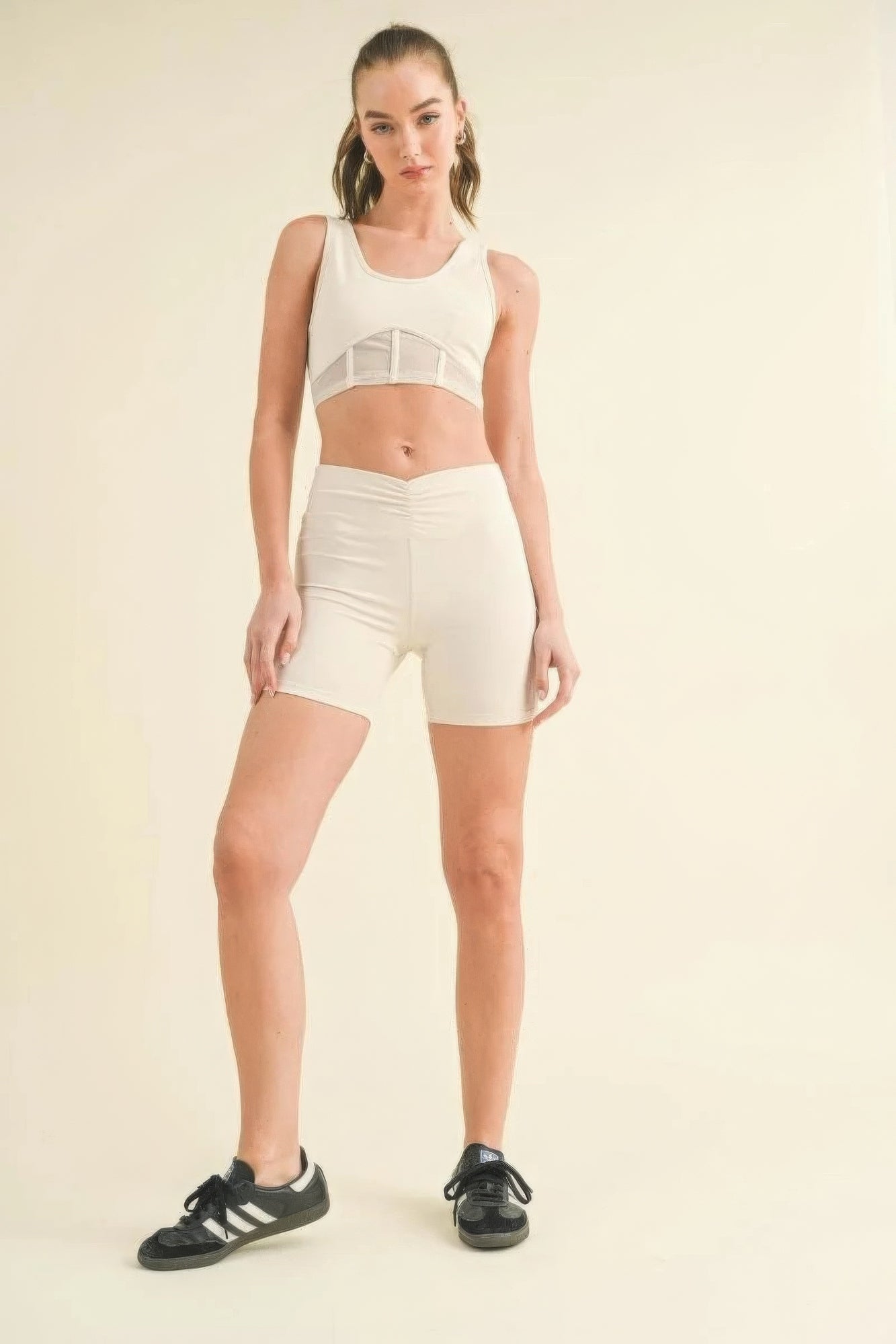 Ruched Waist Biker Shorts JoySkyBoutique