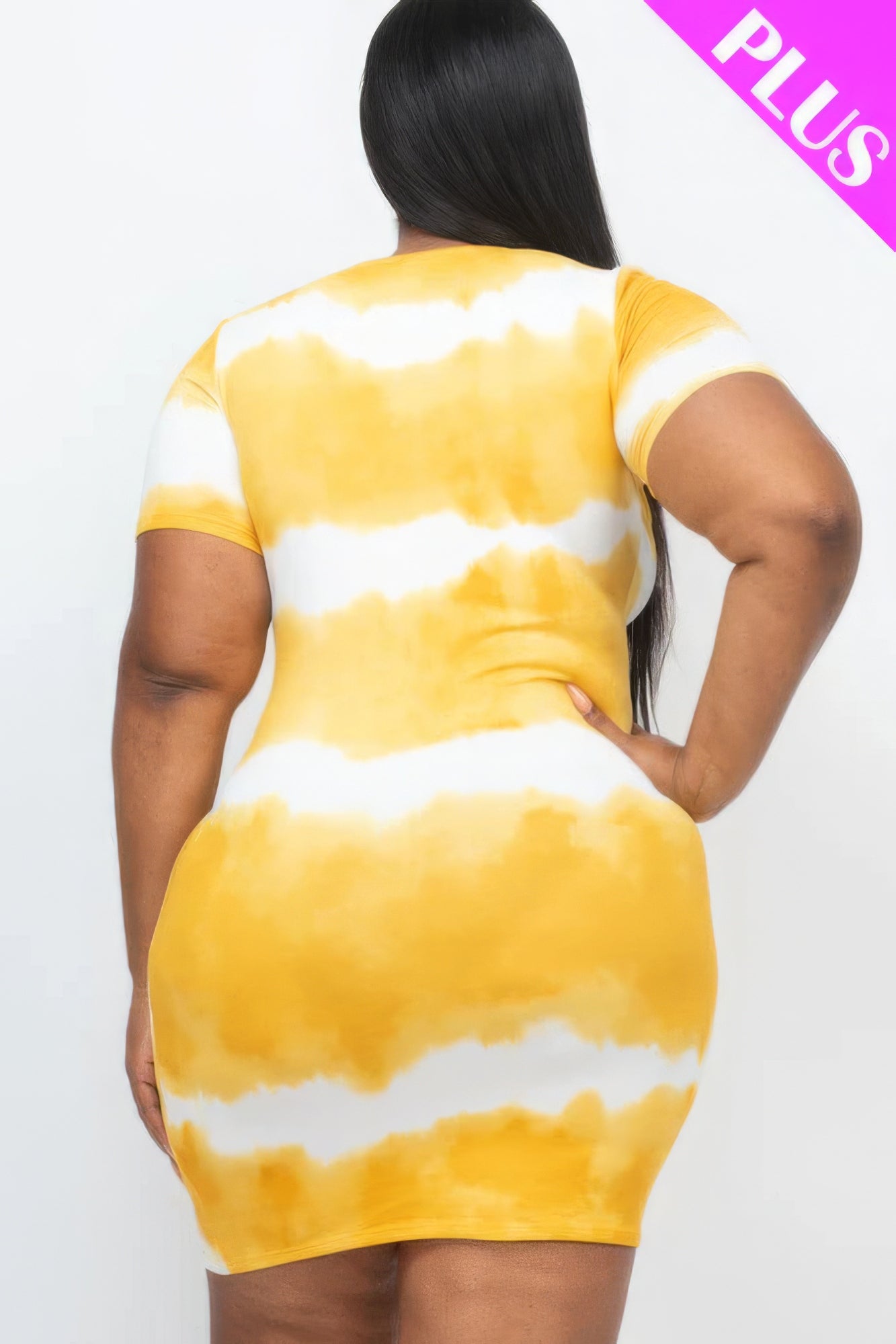 Plus Size Tie-dye Print Bodycon Dress JoySkyBoutique