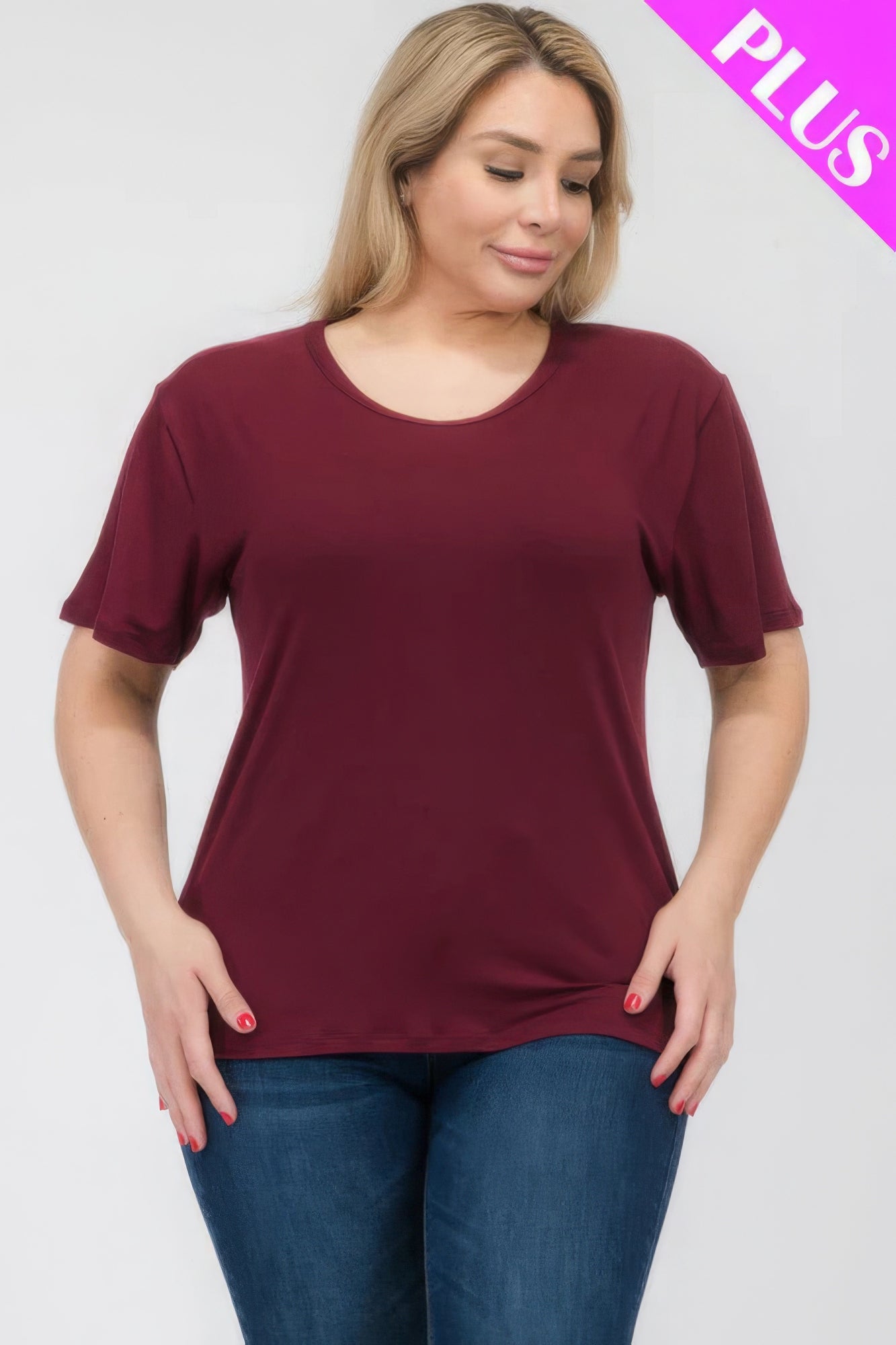 Plus Size Basic Short Sleeve T-shirt JoySkyBoutique