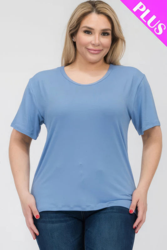 Plus Size Basic Short Sleeve T-shirt JoySkyBoutique