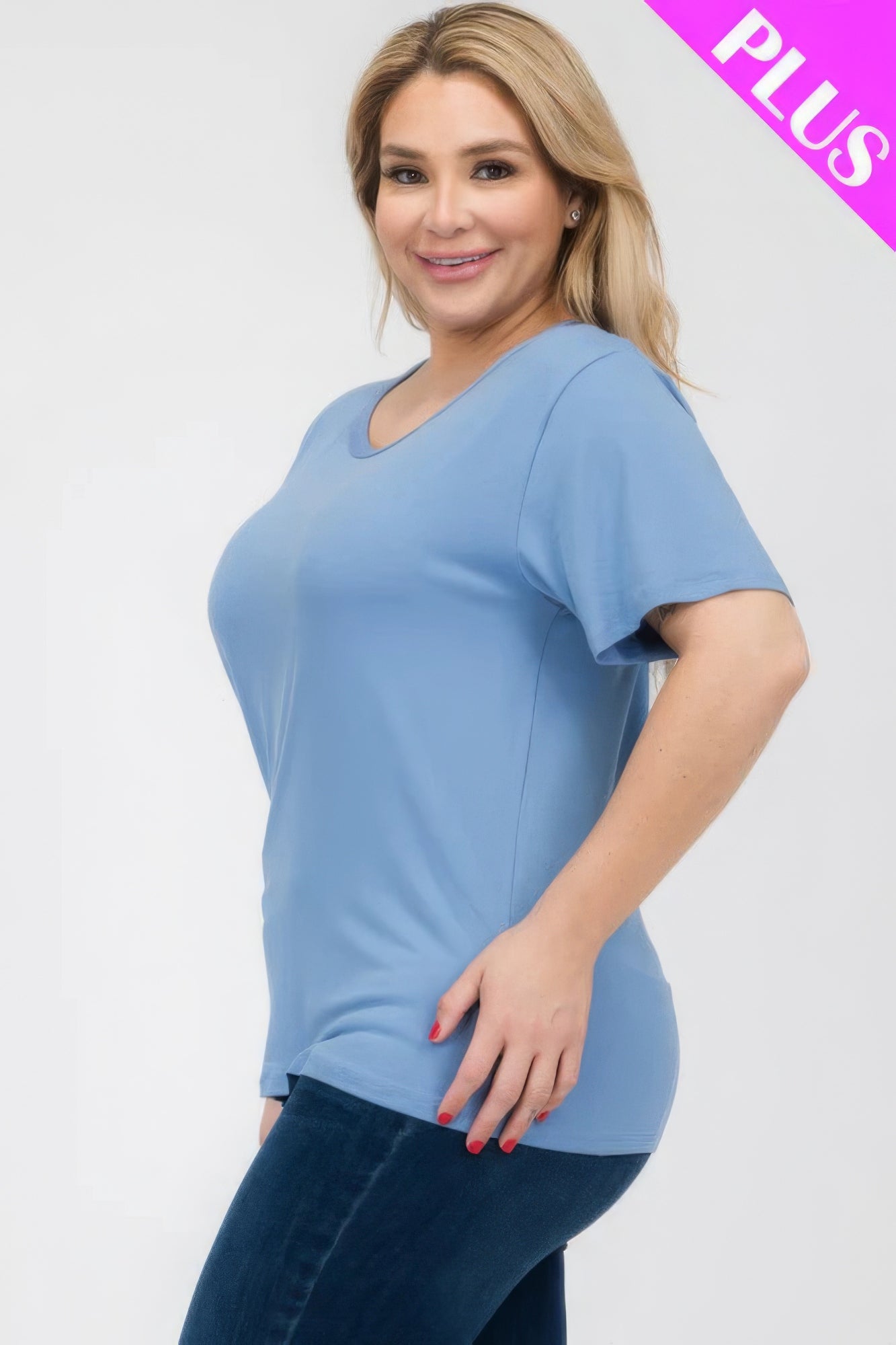 Plus Size Basic Short Sleeve T-shirt JoySkyBoutique