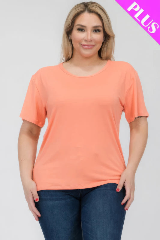 Plus Size Basic Short Sleeve T-shirt JoySkyBoutique