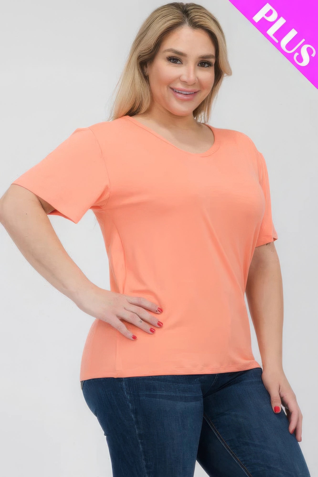 Plus Size Basic Short Sleeve T-shirt JoySkyBoutique