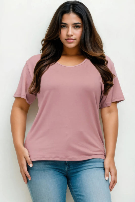 Plus Size Basic Short Sleeve T-shirt JoySkyBoutique