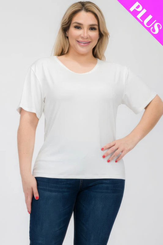 Plus Size Basic Short Sleeve T-shirt JoySkyBoutique