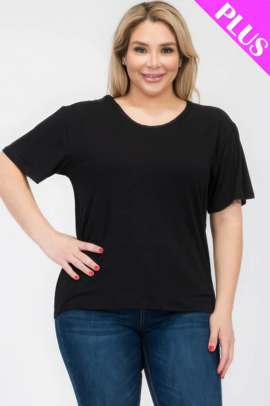 Plus Size Basic Short Sleeve T-shirt JoySkyBoutique