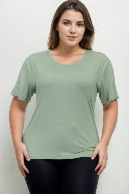 Plus Size Basic Short Sleeve T-shirt JoySkyBoutique