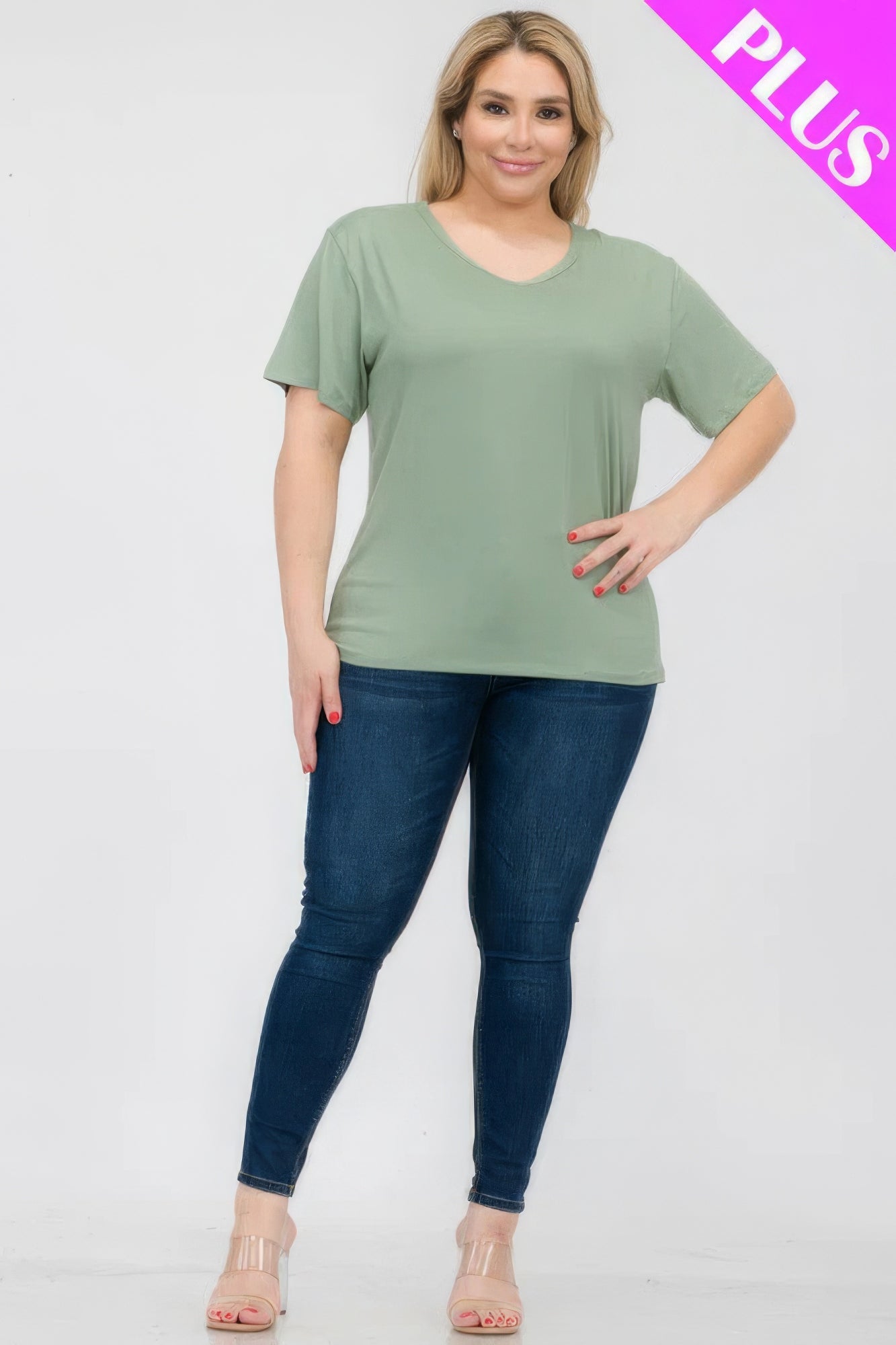 Plus Size Basic Short Sleeve T-shirt JoySkyBoutique