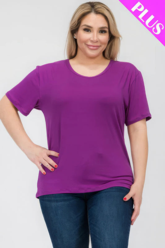 Plus Size Basic Short Sleeve T-shirt JoySkyBoutique