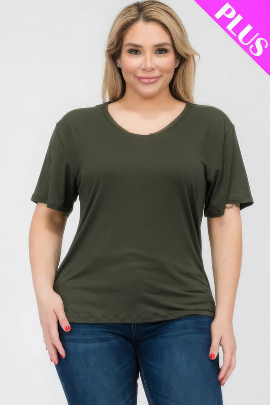 Plus Size Basic Short Sleeve T-shirt JoySkyBoutique