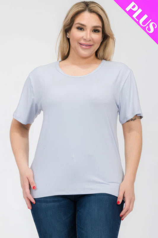 Plus Size Basic Short Sleeve T-shirt JoySkyBoutique