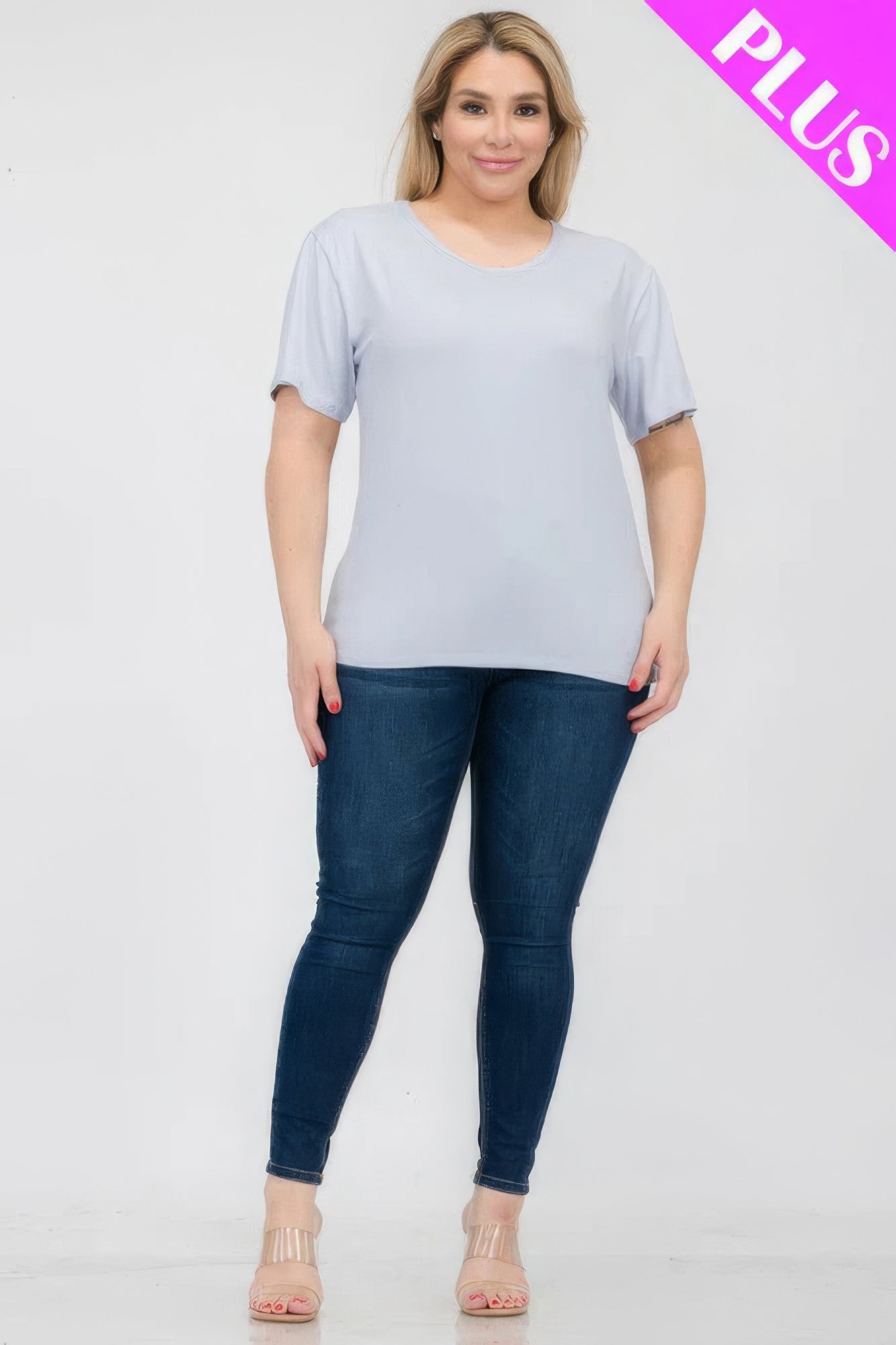 Plus Size Basic Short Sleeve T-shirt JoySkyBoutique