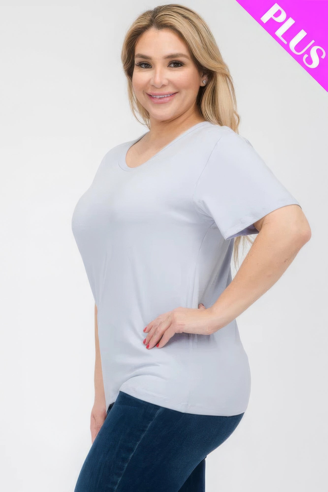 Plus Size Basic Short Sleeve T-shirt JoySkyBoutique