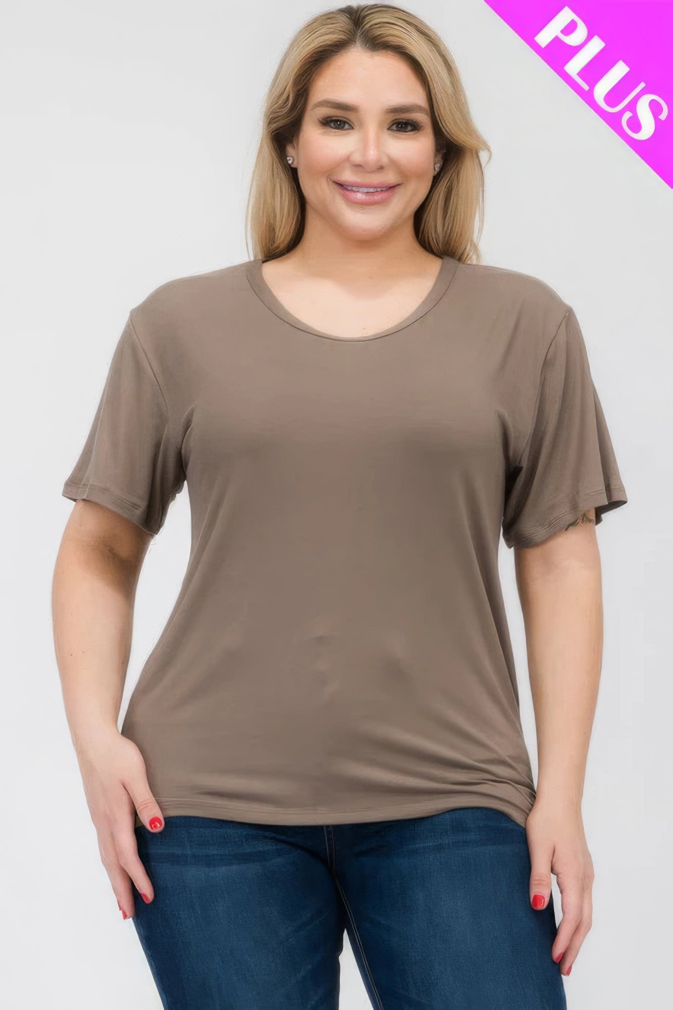 Plus Size Basic Short Sleeve T-shirt JoySkyBoutique