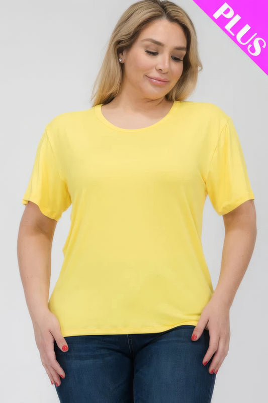 Plus Size Basic Short Sleeve T-shirt JoySkyBoutique