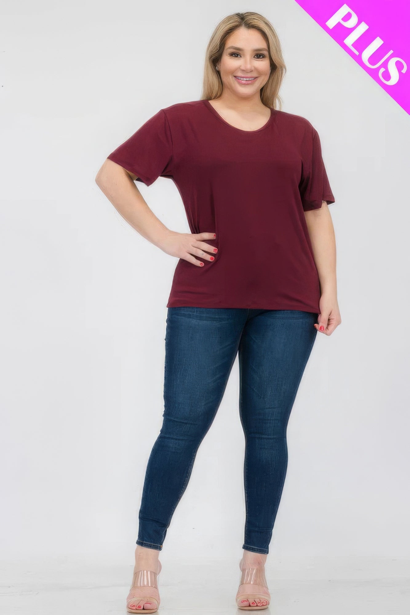 Plus Size Basic Short Sleeve T-shirt JoySkyBoutique