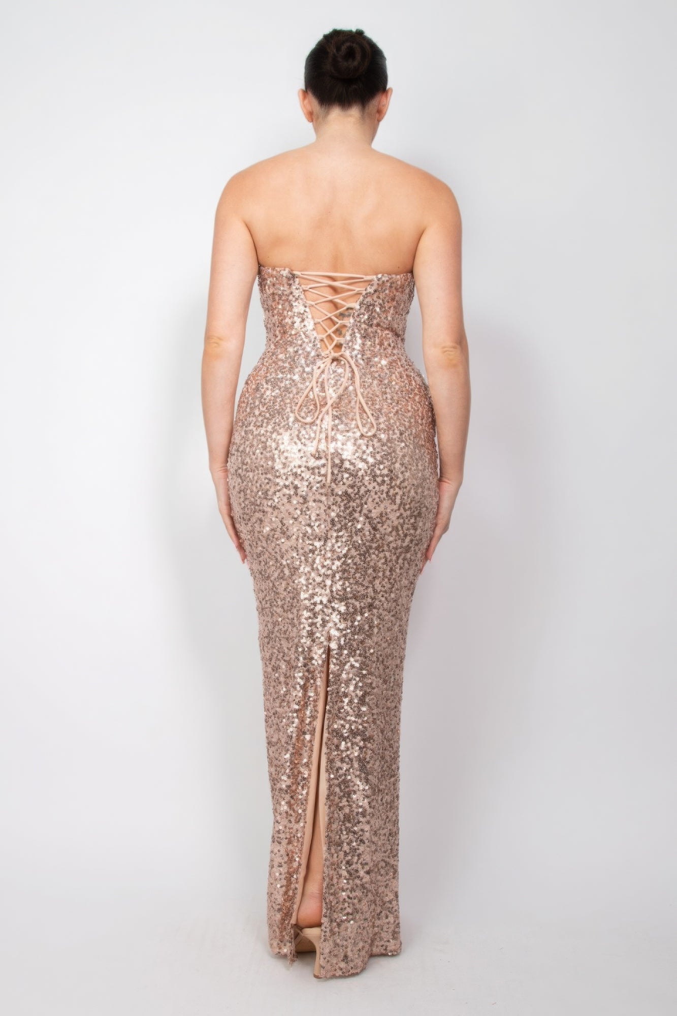 Sequin V-bar Crisscross Tube Dress JoySkyBoutique