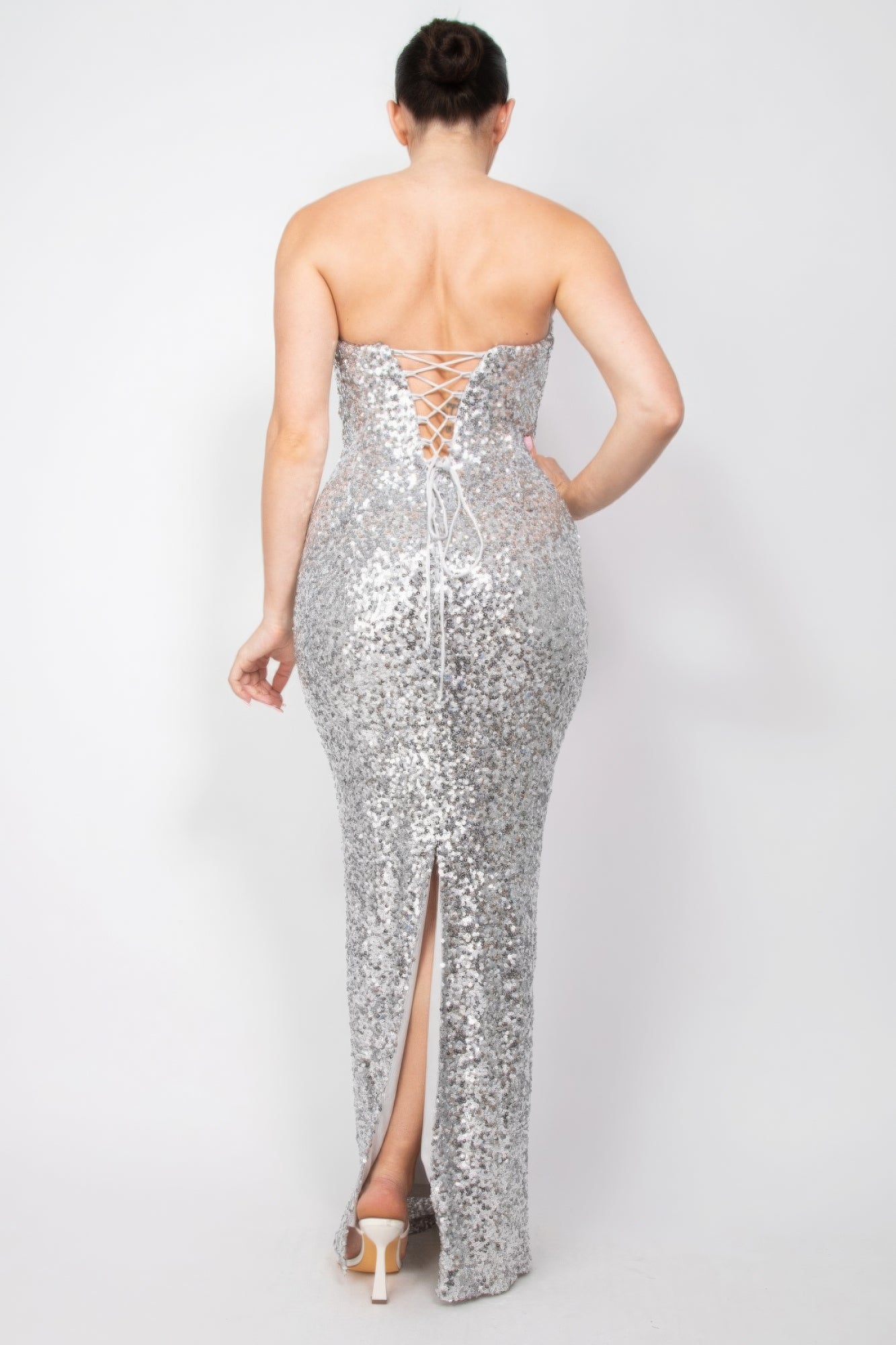 Sequin V-bar Crisscross Tube Dress JoySkyBoutique