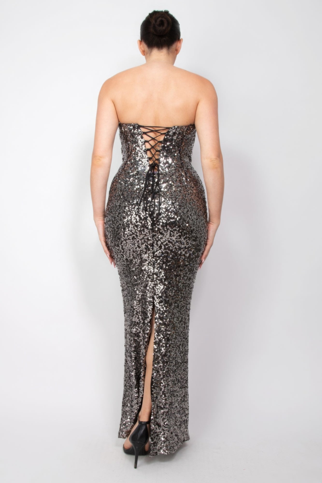 Sequin V-bar Crisscross Tube Dress JoySkyBoutique