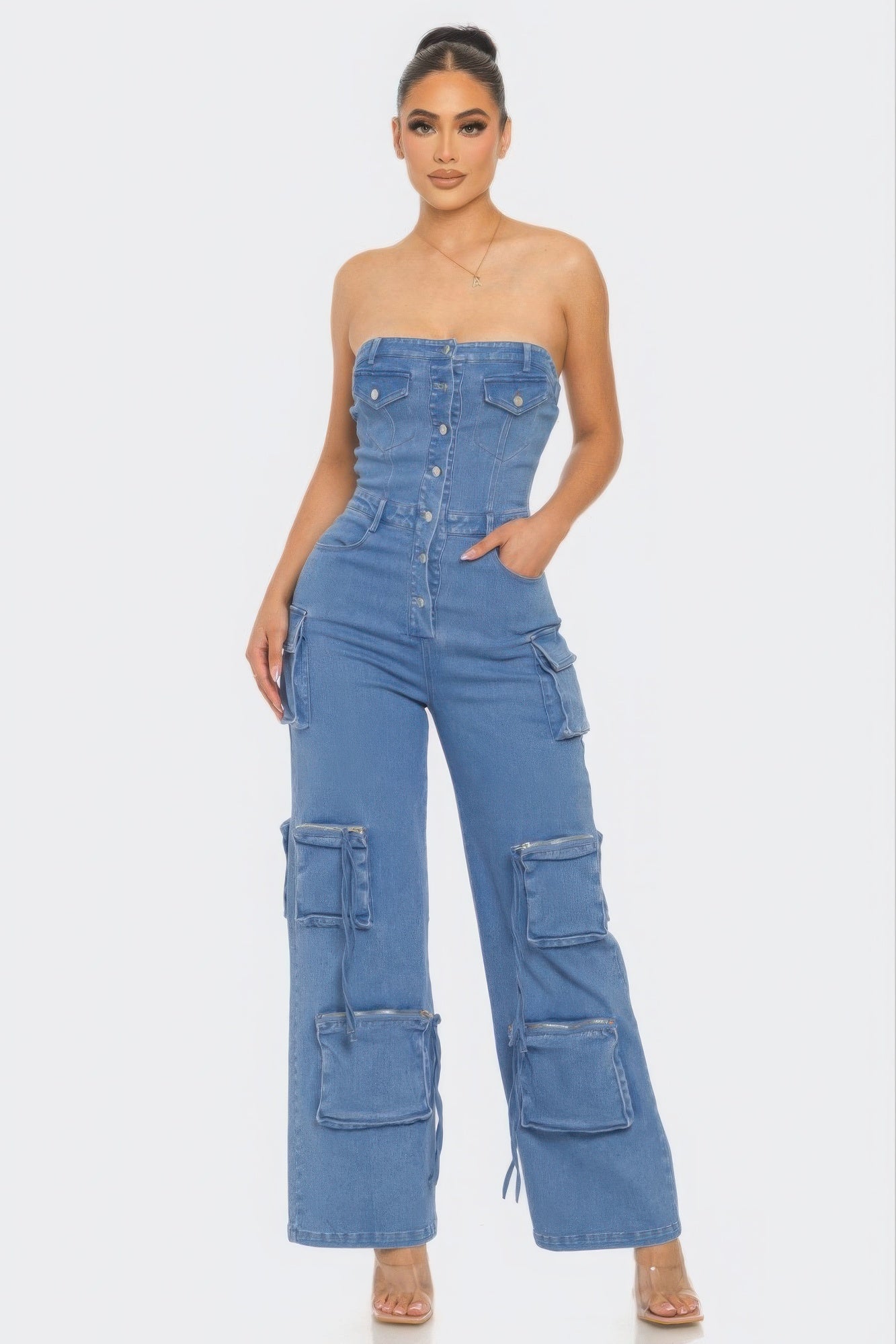 Stretch Denim Jumpsuit JoySkyBoutique