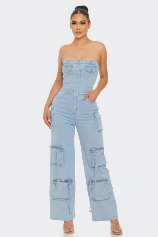 Stretch Denim Jumpsuit JoySkyBoutique