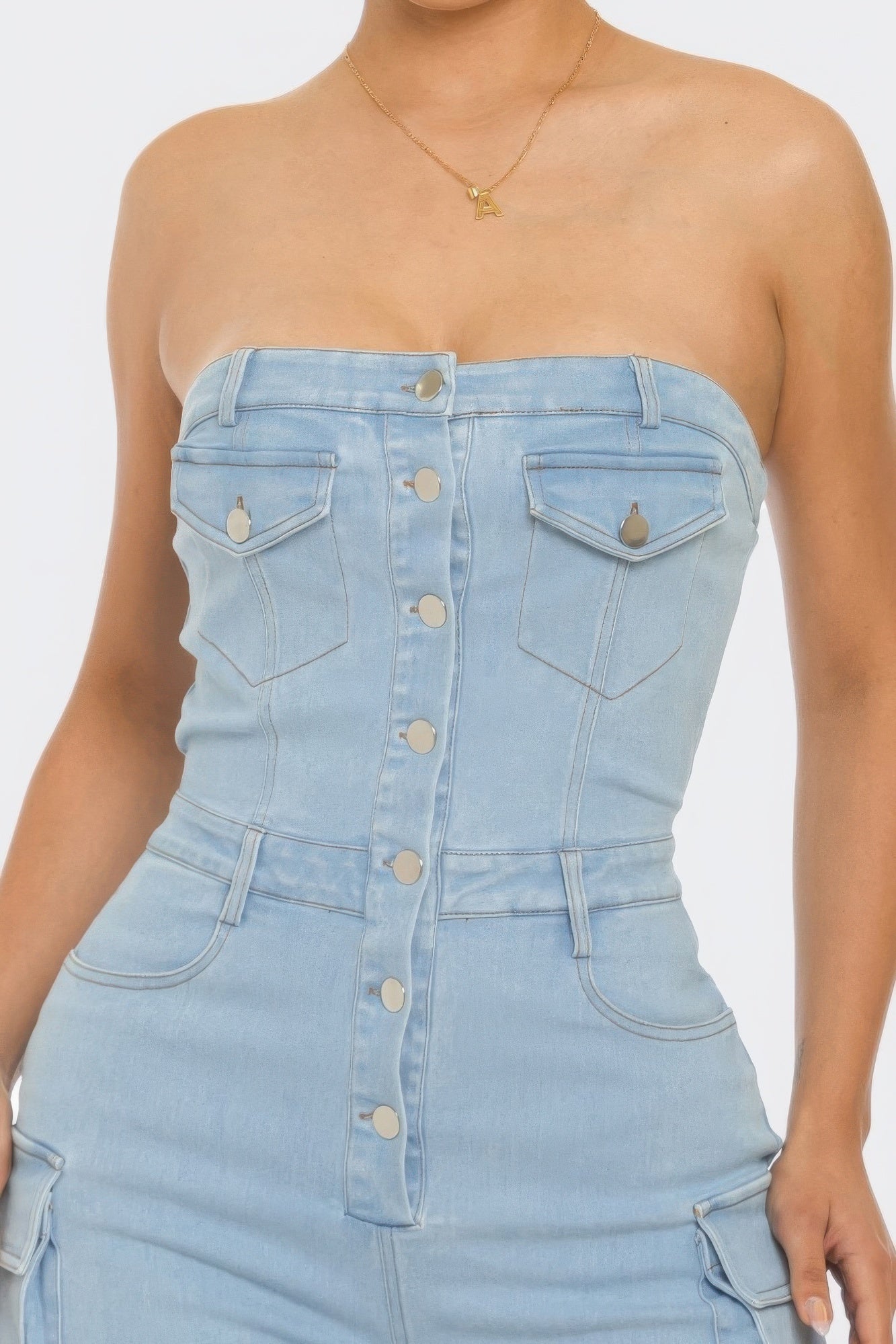 Stretch Denim Jumpsuit JoySkyBoutique