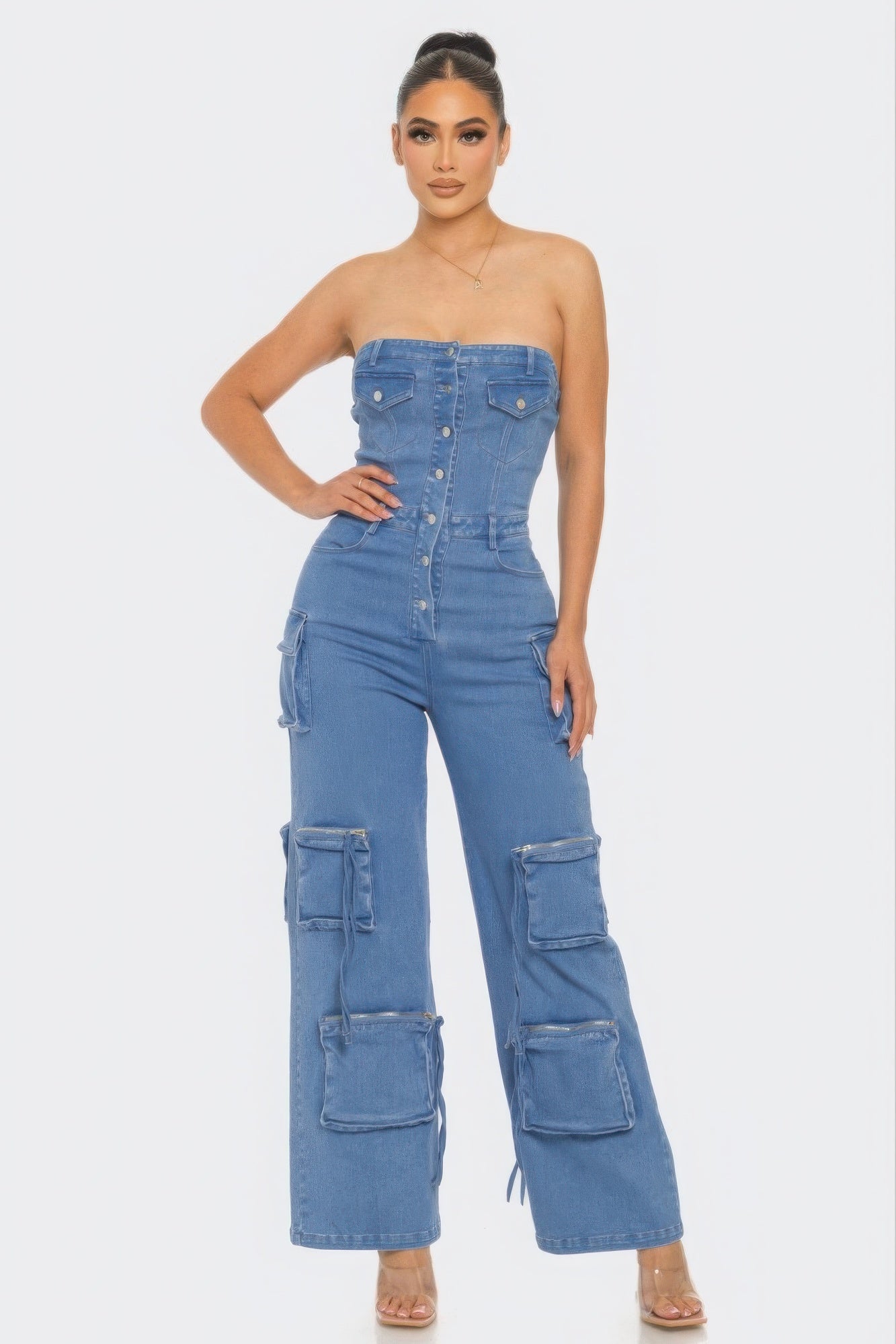 Stretch Denim Jumpsuit JoySkyBoutique