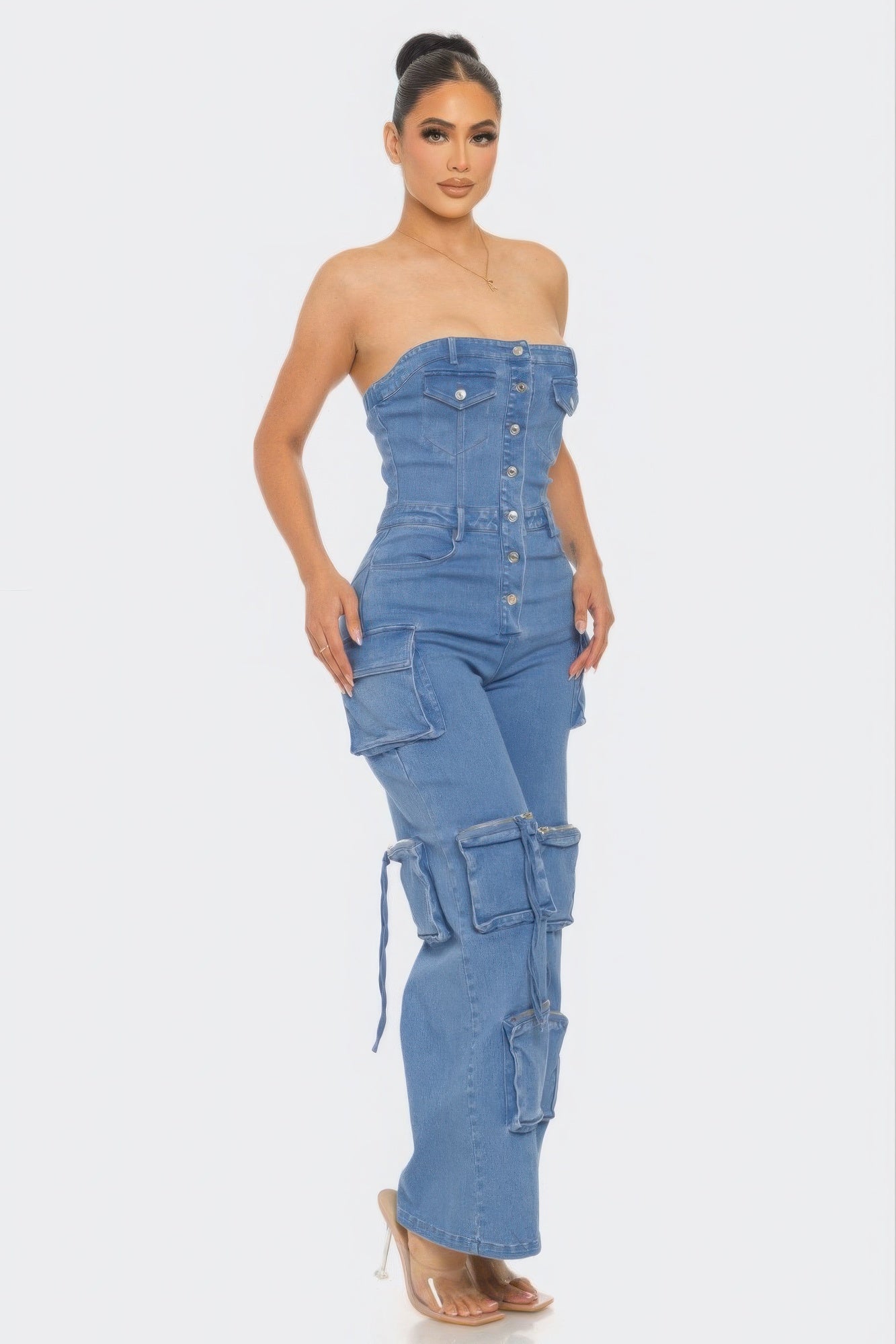 Stretch Denim Jumpsuit JoySkyBoutique