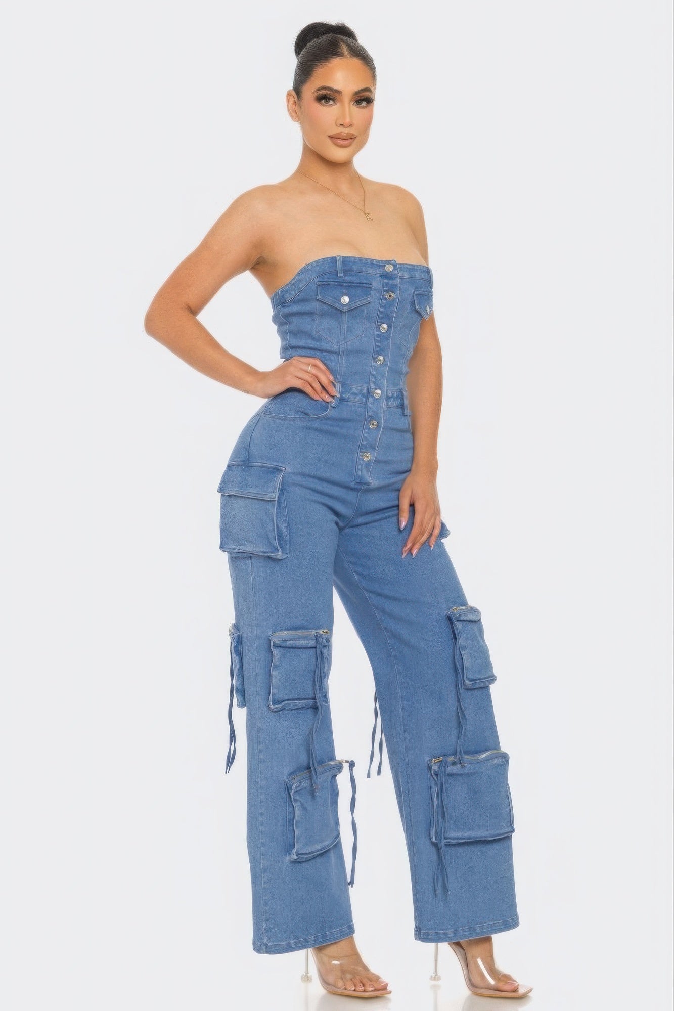Stretch Denim Jumpsuit JoySkyBoutique