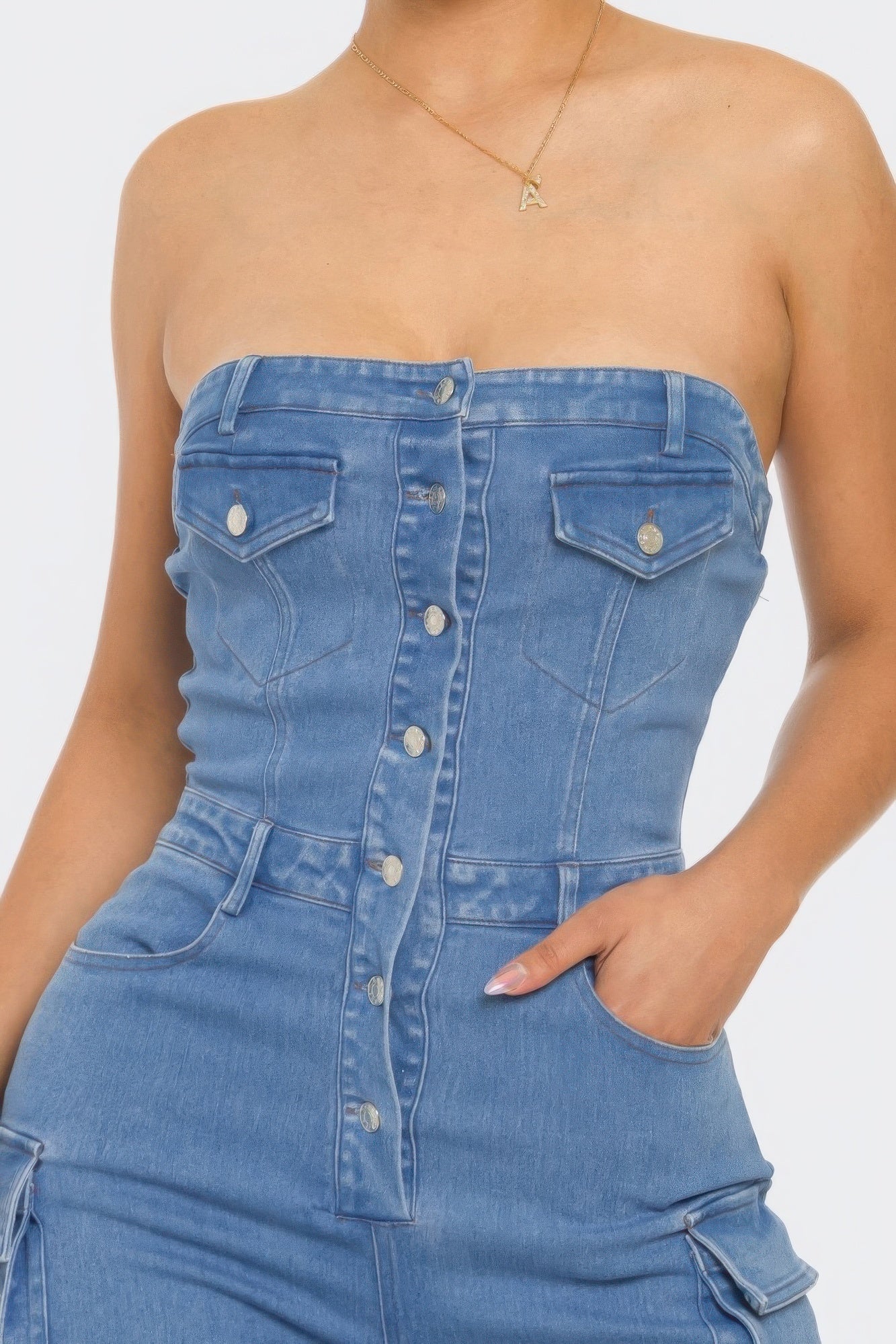 Stretch Denim Jumpsuit JoySkyBoutique