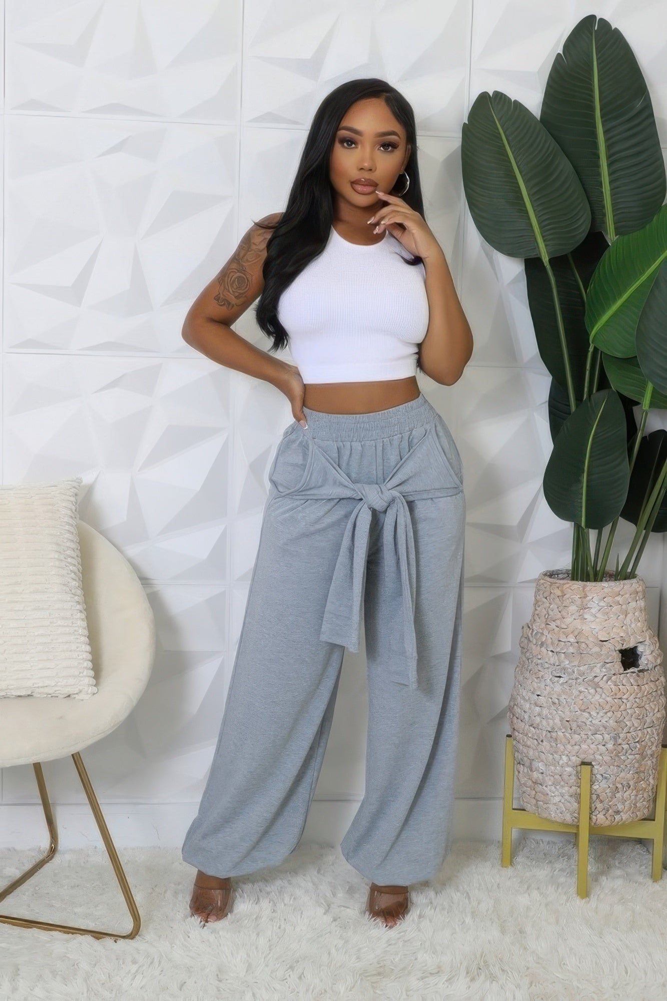 High-waisted Stretch Pants JoySkyBoutique