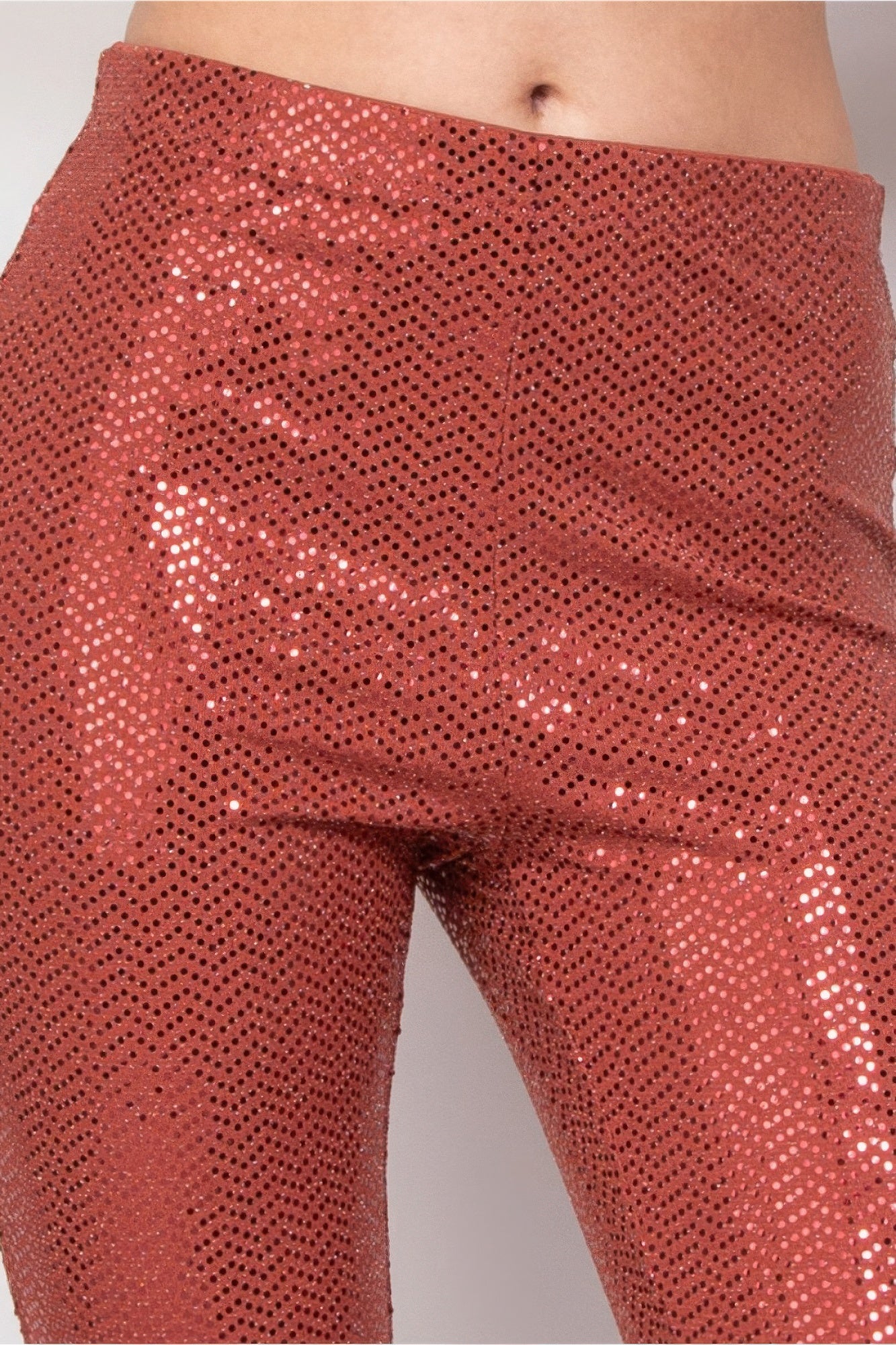 Sequined Fit & Flare Midrise Pants JoySkyBoutique