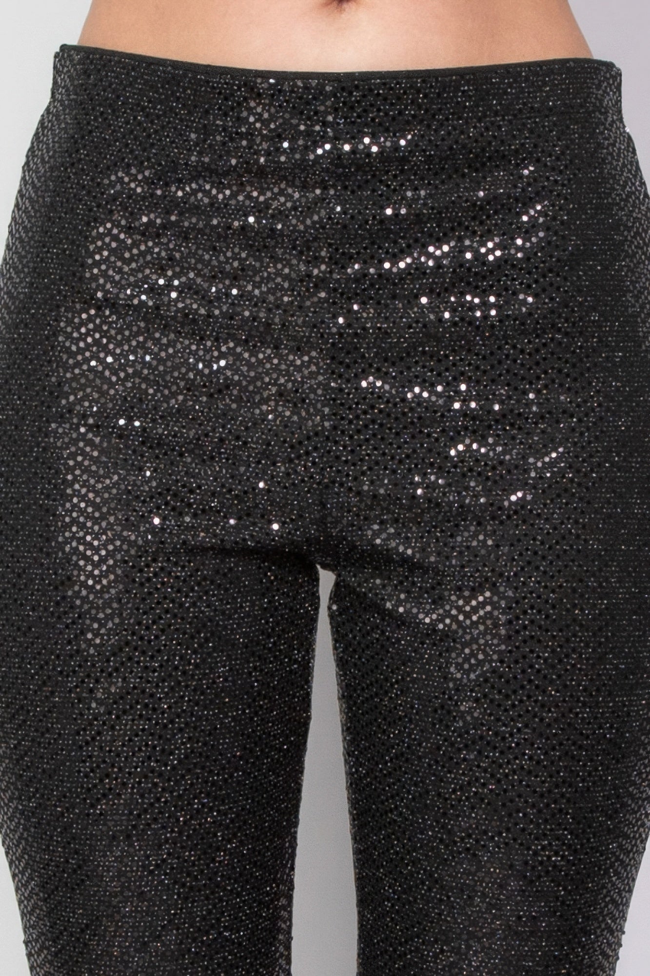 Sequined Fit & Flare Midrise Pants JoySkyBoutique