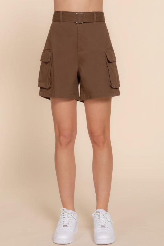 Belted Cargo Shorts JoySkyBoutique