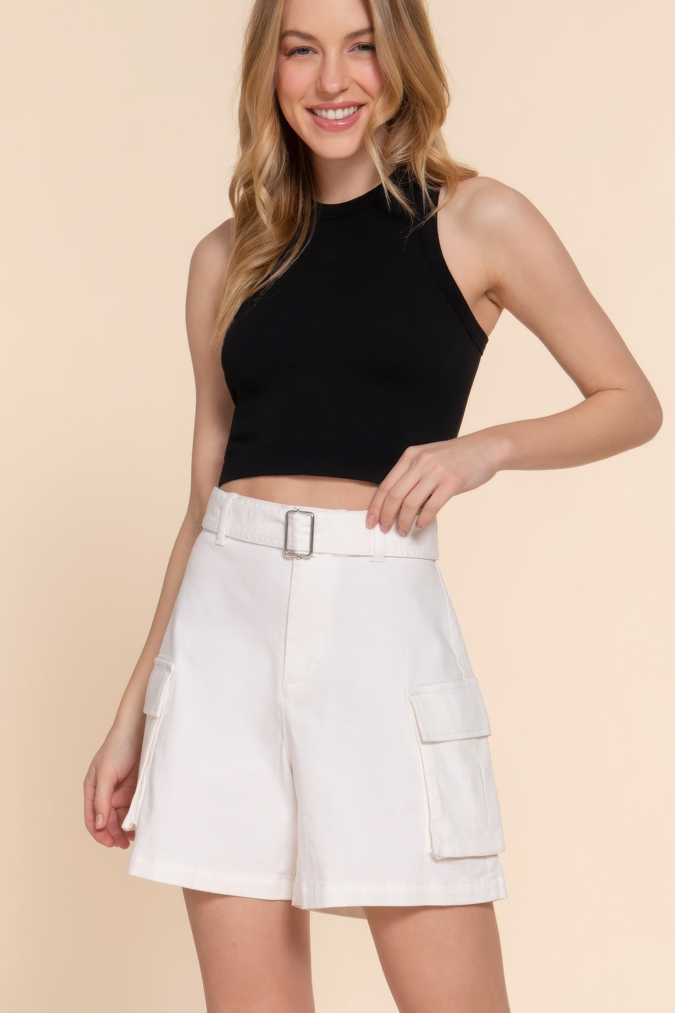 Belted Cargo Shorts JoySkyBoutique