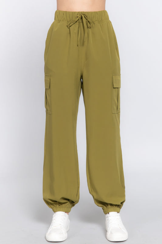 Light Weight Stretch Woven Cargo Jogger Pants JoySkyBoutique