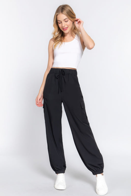 Light Weight Stretch Woven Cargo Jogger Pants JoySkyBoutique