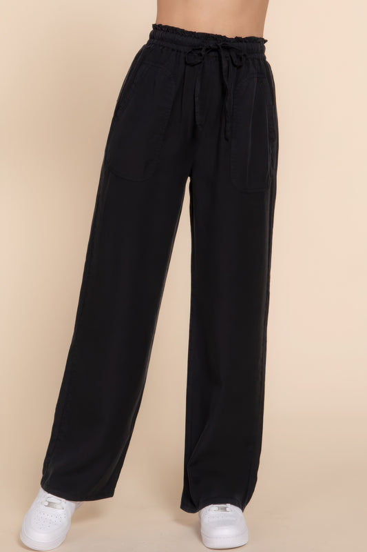 Elastic Waist Tencel Long Pants JoySkyBoutique