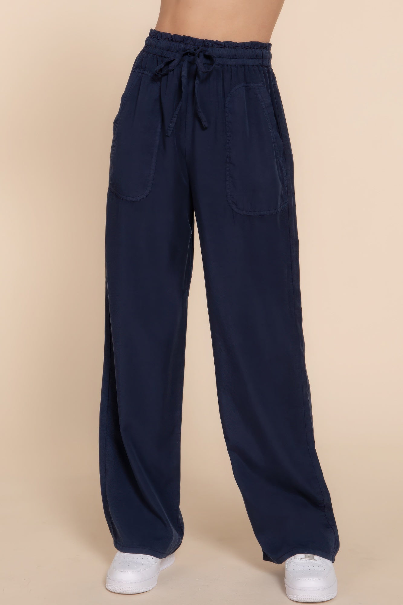Elastic Waist Tencel Long Pants JoySkyBoutique