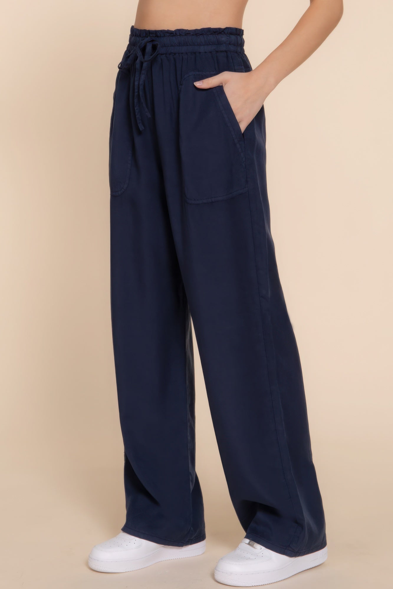 Elastic Waist Tencel Long Pants JoySkyBoutique