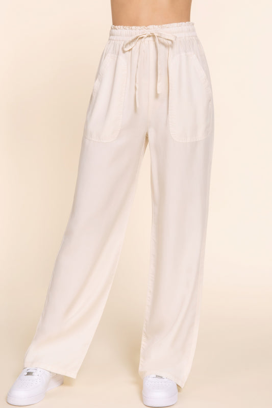 Elastic Waist Tencel Long Pants JoySkyBoutique