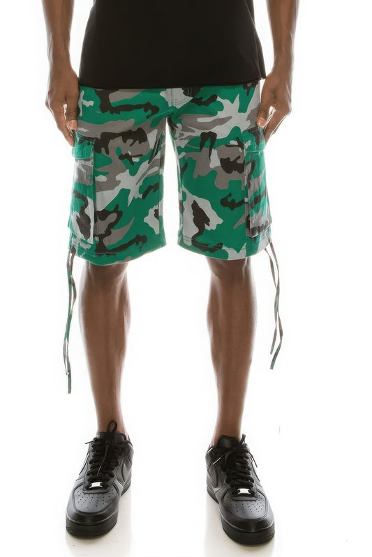 Men's Camo Belted Cargo Shorts JoySkyBoutique