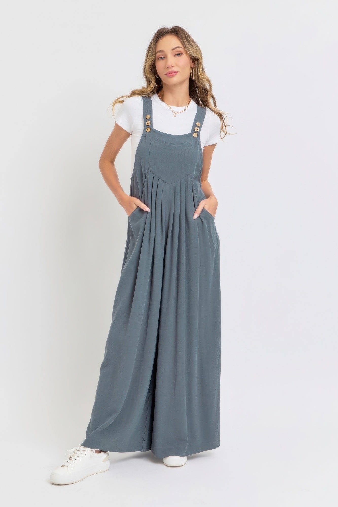 Adjustable Strap Overall Wide Leg Jumpsuit JoySkyBoutique