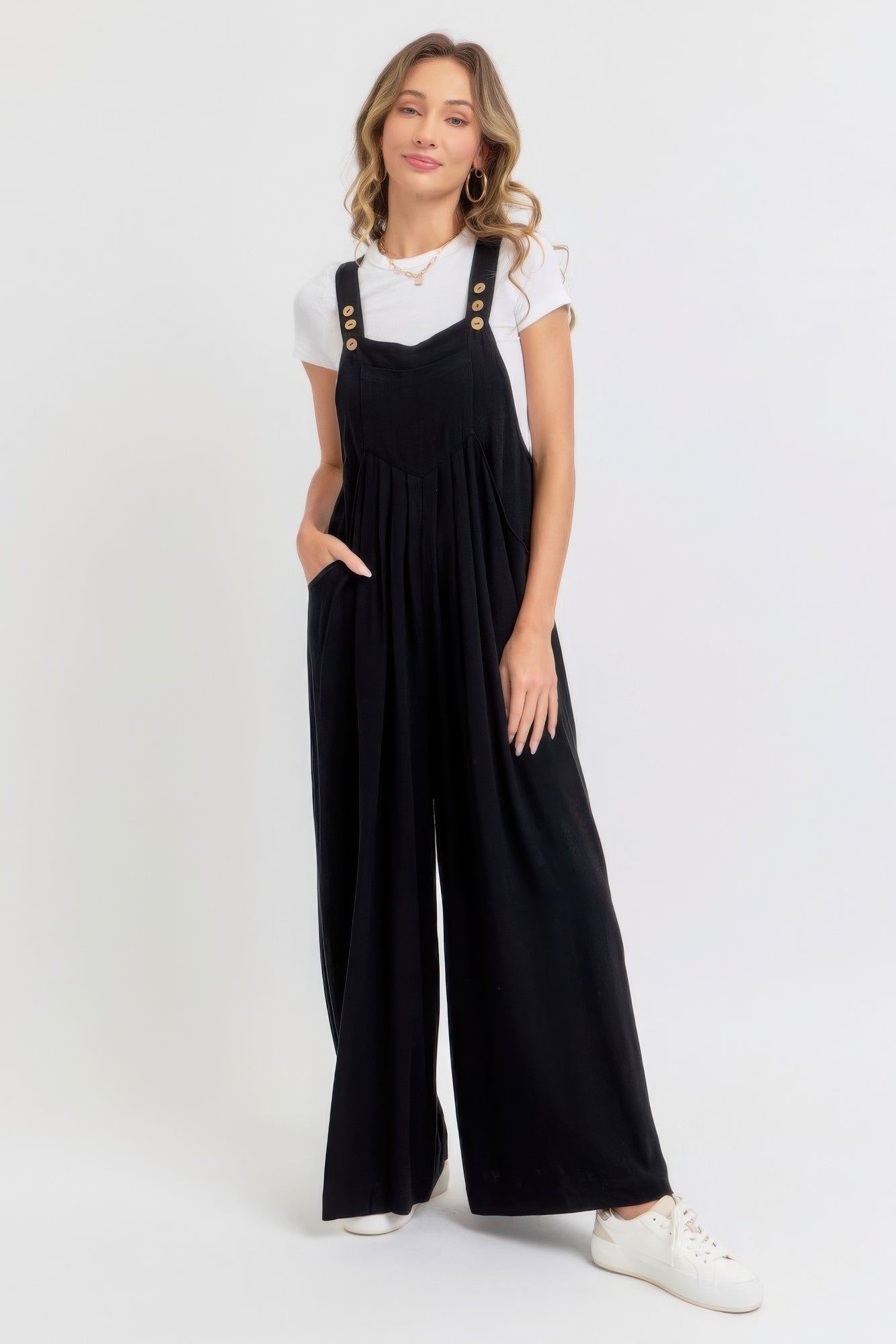 Adjustable Strap Overall Wide Leg Jumpsuit JoySkyBoutique