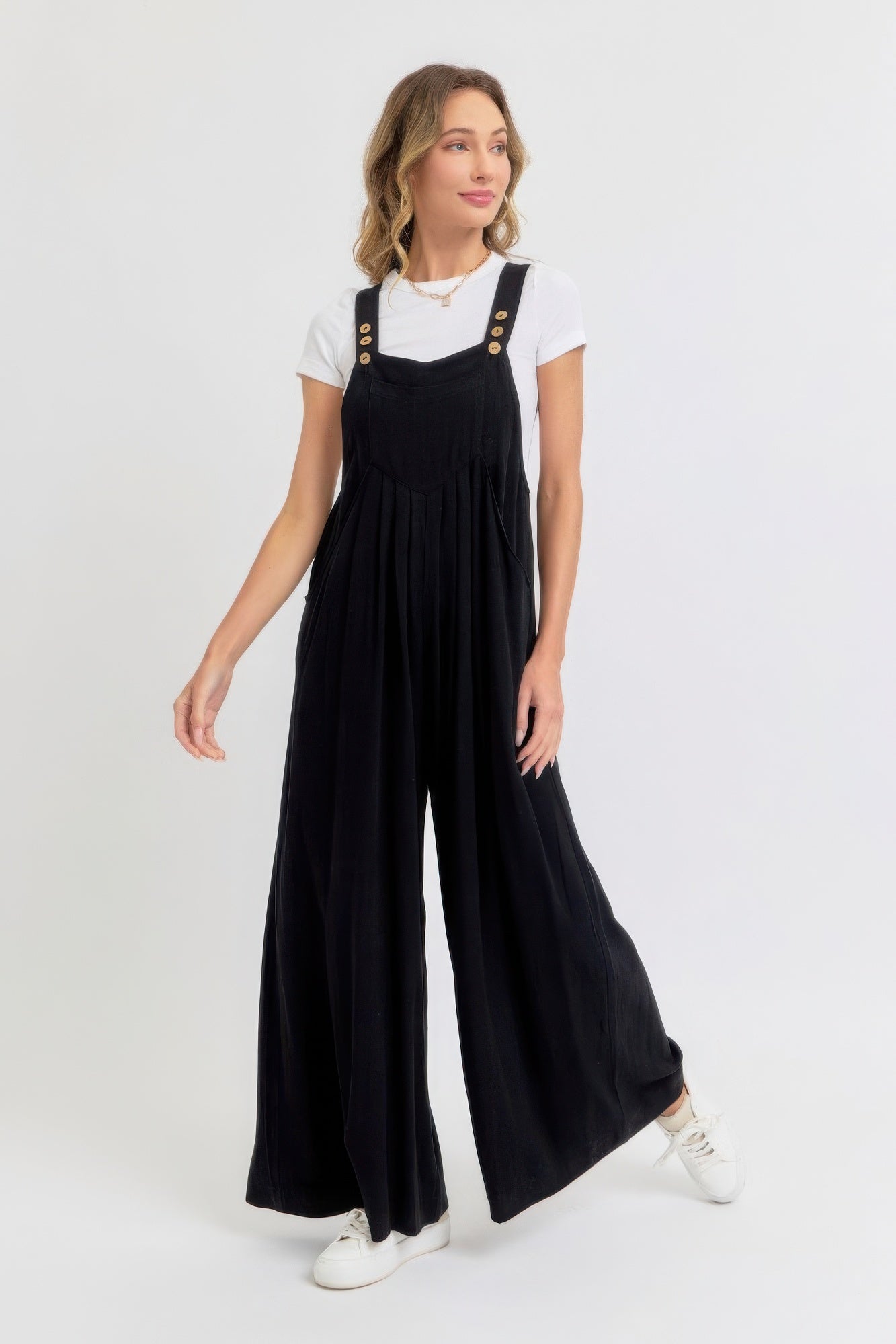 Adjustable Strap Overall Wide Leg Jumpsuit JoySkyBoutique