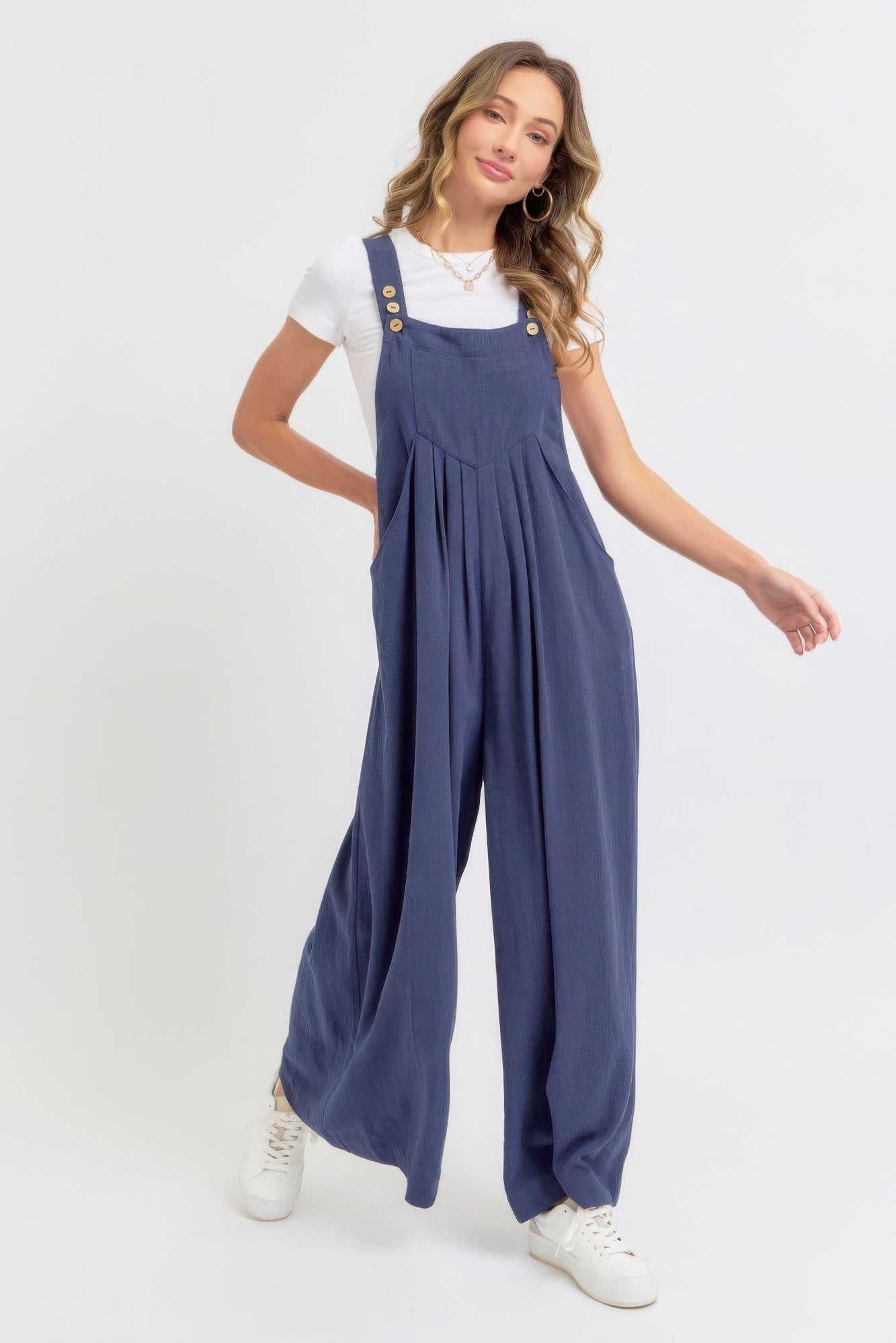 Adjustable Strap Overall Wide Leg Jumpsuit JoySkyBoutique