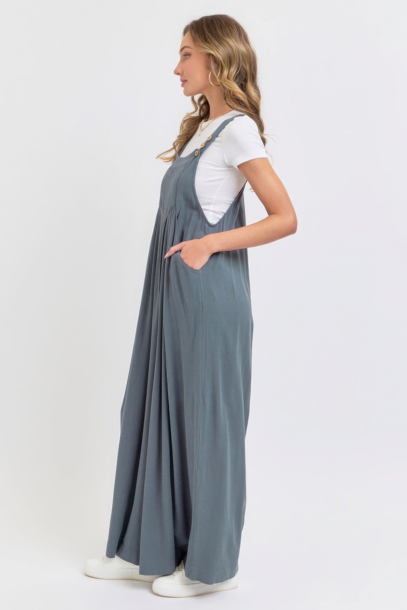 Adjustable Strap Overall Wide Leg Jumpsuit JoySkyBoutique