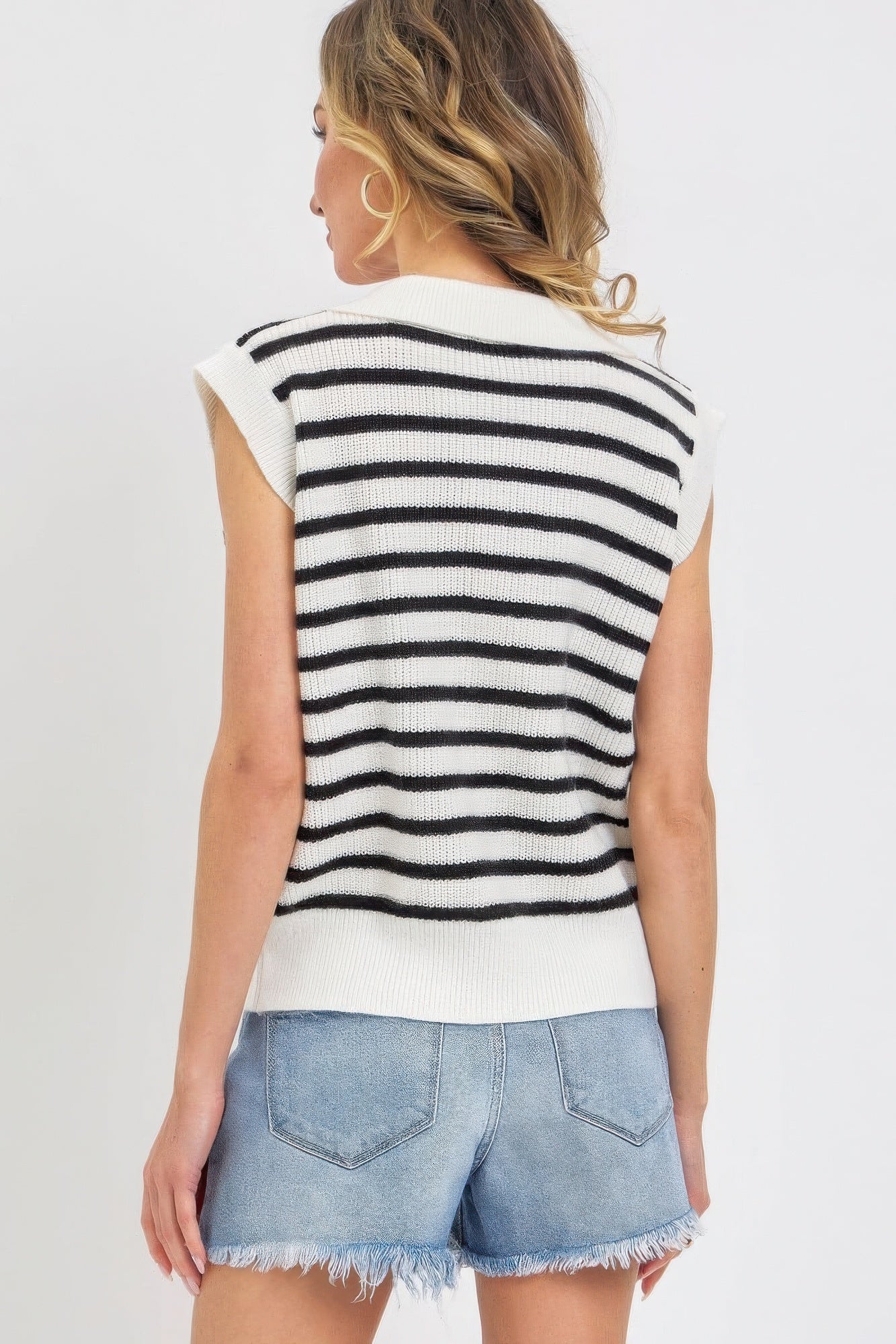 Flower Patch Stripe Knit Top JoySkyBoutique