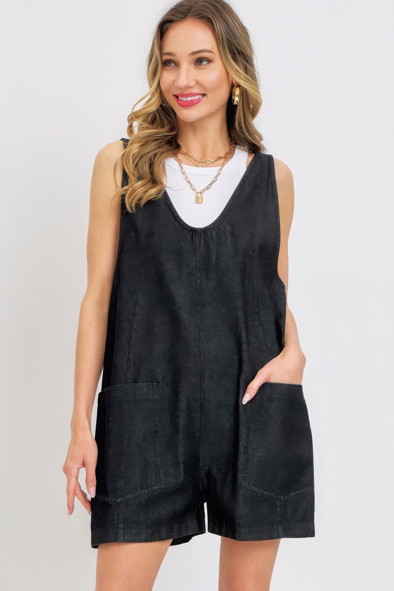 Summer Denim Overall Romper JoySkyBoutique